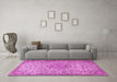 Machine Washable Persian Pink Traditional Rug in a Living Room, wshtr3606pnk