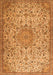 Serging Thickness of Machine Washable Persian Orange Traditional Area Rugs, wshtr3606org