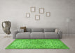 Machine Washable Persian Green Traditional Area Rugs in a Living Room,, wshtr3606grn