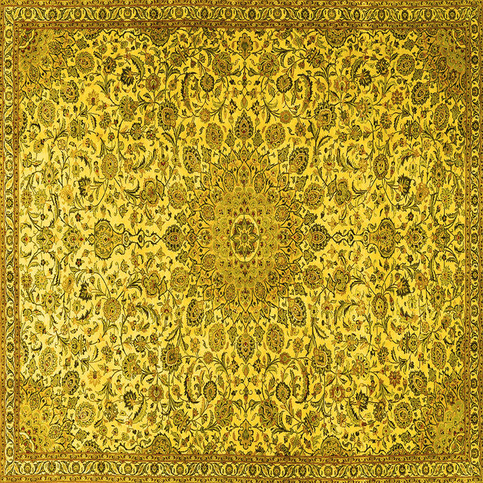 Square Persian Yellow Traditional Rug, tr3606yw