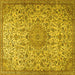Square Persian Yellow Traditional Rug, tr3606yw