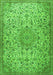 Serging Thickness of Machine Washable Persian Green Traditional Area Rugs, wshtr3606grn