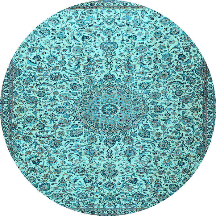 Round Persian Light Blue Traditional Rug, tr3606lblu