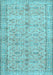 Machine Washable Persian Light Blue Traditional Rug, wshtr3607lblu