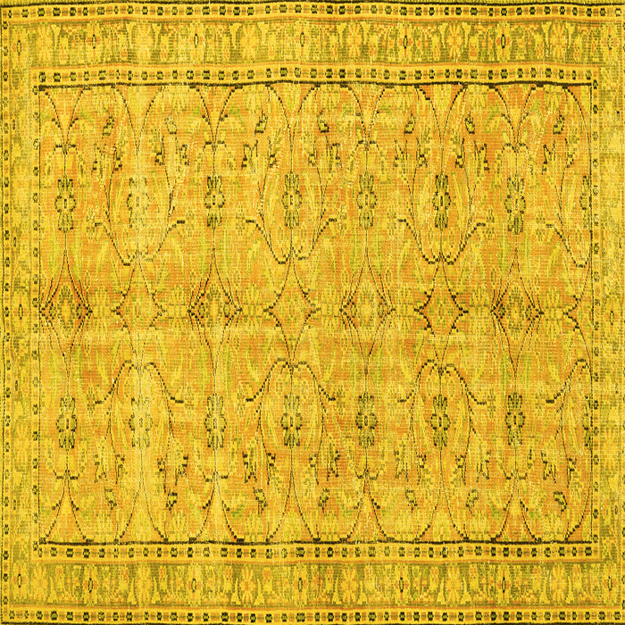 Square Persian Yellow Traditional Rug, tr3607yw