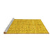 Sideview of Machine Washable Persian Yellow Traditional Rug, wshtr3607yw