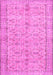 Machine Washable Persian Pink Traditional Rug, wshtr3607pnk