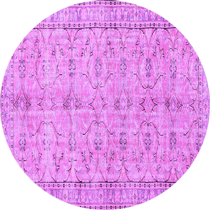 Round Persian Purple Traditional Rug, tr3607pur