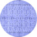 Round Persian Blue Traditional Rug, tr3607blu