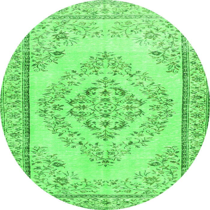 Square Persian Green Traditional Rug, tr3608grn