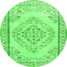 Square Persian Green Traditional Rug, tr3608grn