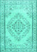 Machine Washable Persian Turquoise Traditional Area Rugs, wshtr3608turq