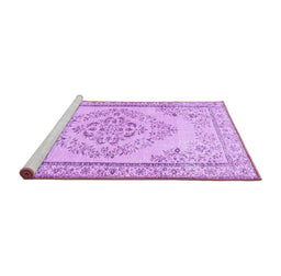 Sideview of Machine Washable Persian Purple Traditional Area Rugs, wshtr3608pur