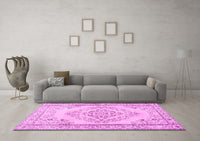 Machine Washable Persian Pink Traditional Rug, wshtr3608pnk