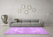 Machine Washable Persian Purple Traditional Area Rugs in a Living Room, wshtr3608pur