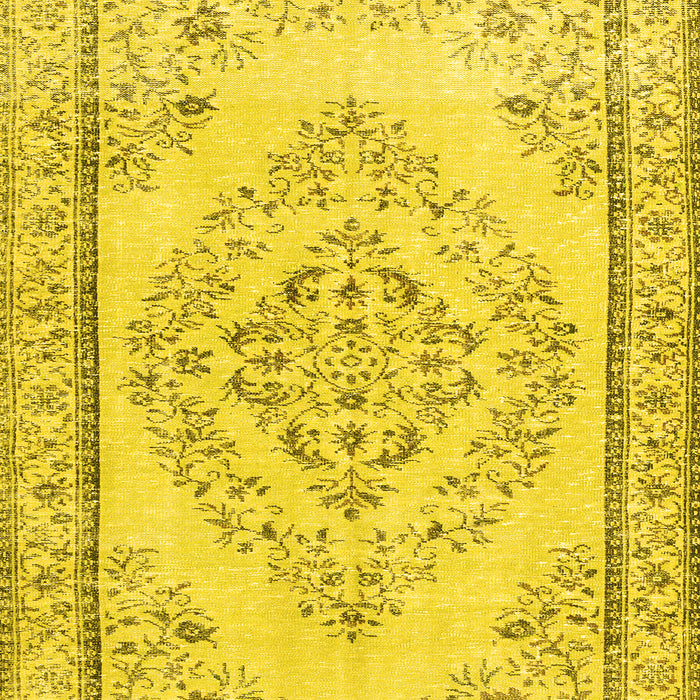 Machine Washable Persian Yellow Traditional Rug, wshtr3608yw