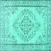Square Persian Turquoise Traditional Rug, tr3608turq