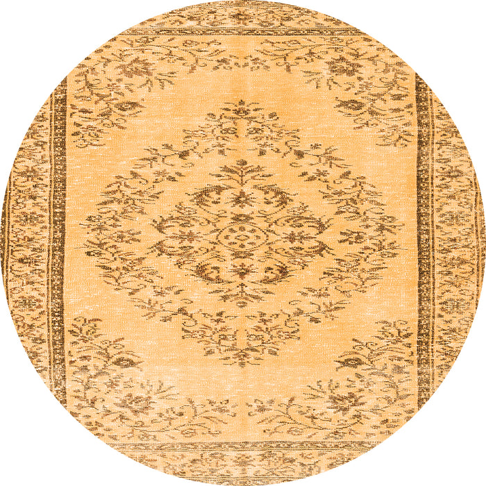 Square Persian Orange Traditional Rug, tr3608org
