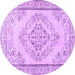 Round Machine Washable Persian Purple Traditional Area Rugs, wshtr3608pur