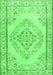 Serging Thickness of Machine Washable Persian Green Traditional Area Rugs, wshtr3608grn