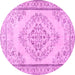 Round Machine Washable Persian Pink Traditional Rug, wshtr3608pnk