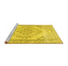 Sideview of Machine Washable Persian Yellow Traditional Rug, wshtr3608yw