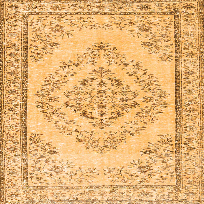 Round Machine Washable Persian Orange Traditional Area Rugs, wshtr3608org