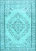 Machine Washable Persian Light Blue Traditional Rug, wshtr3608lblu