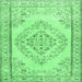 Square Persian Emerald Green Traditional Rug, tr3608emgrn