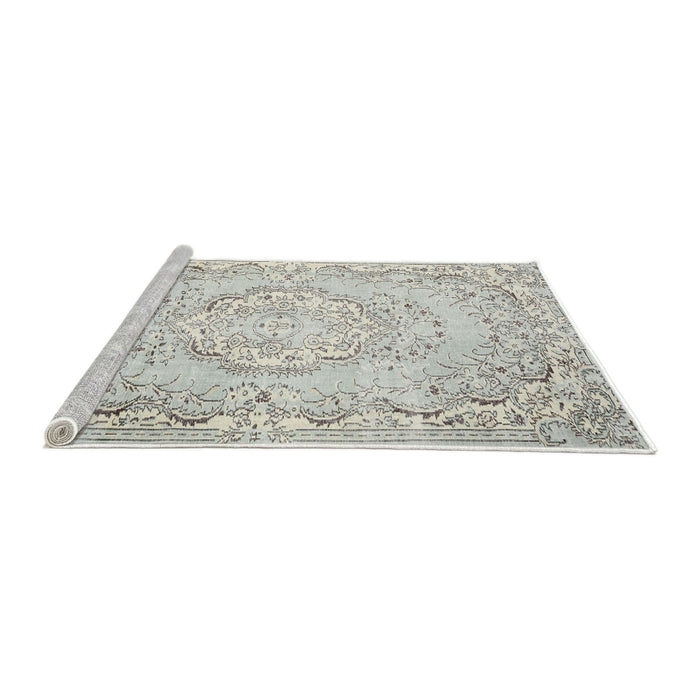 Sideview of Machine Washable Traditional Dark Gray Rug, wshtr3609