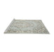 Sideview of Machine Washable Traditional Dark Gray Rug, wshtr3609