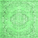 Square Persian Emerald Green Traditional Rug, tr3609emgrn