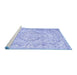 Sideview of Machine Washable Persian Blue Traditional Rug, wshtr3609blu