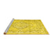 Sideview of Machine Washable Persian Yellow Traditional Rug, wshtr3609yw