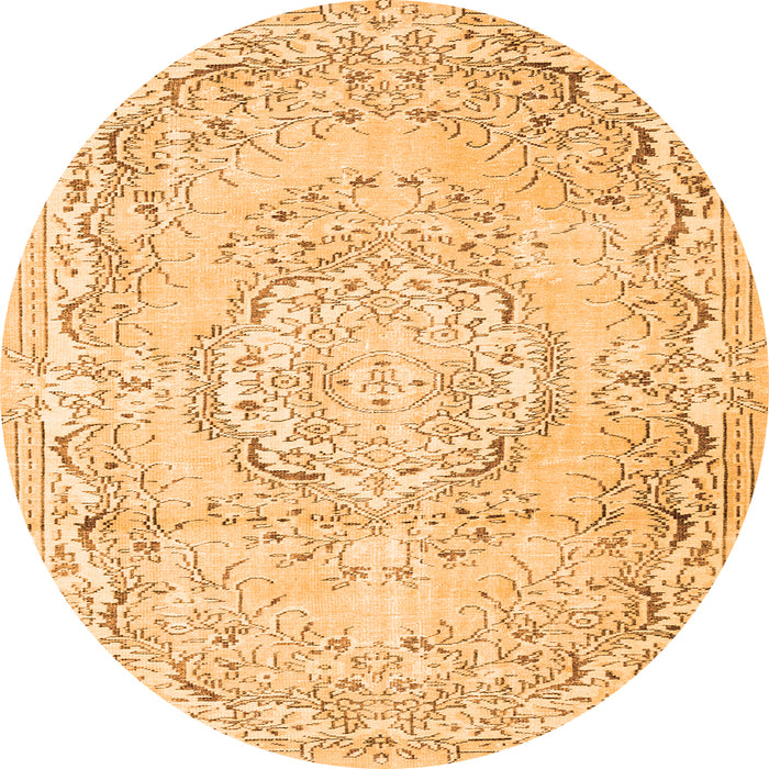 Square Persian Orange Traditional Rug, tr3609org