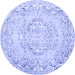 Round Persian Blue Traditional Rug, tr3609blu