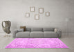 Machine Washable Persian Pink Traditional Rug in a Living Room, wshtr3609pnk