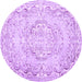 Round Persian Purple Traditional Rug, tr3609pur