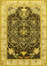 Machine Washable Persian Yellow Traditional Rug, wshtr360yw