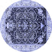 Round Persian Blue Traditional Rug, tr360blu