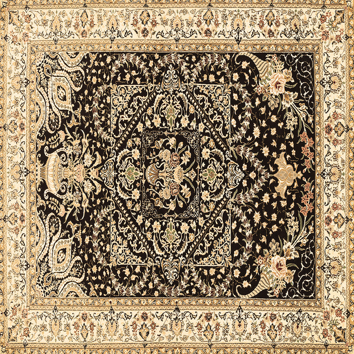 Square Machine Washable Persian Brown Traditional Rug, wshtr360brn