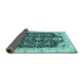 Sideview of Persian Turquoise Traditional Rug, tr360turq