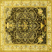 Square Persian Yellow Traditional Rug, tr360yw