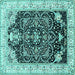 Square Persian Turquoise Traditional Rug, tr360turq