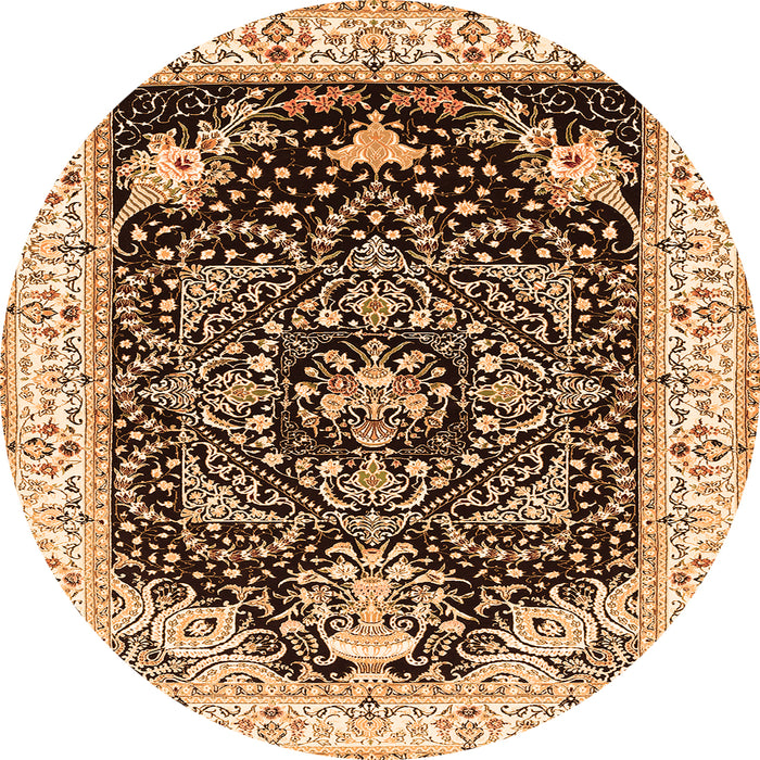 Square Persian Orange Traditional Rug, tr360org