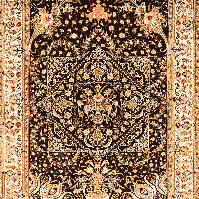 Serging Thickness of Machine Washable Persian Orange Traditional Area Rugs, wshtr360org