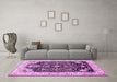 Machine Washable Persian Pink Traditional Rug in a Living Room, wshtr360pnk