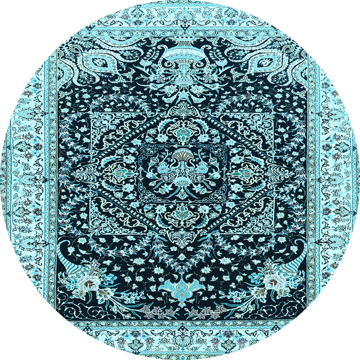 Round Persian Light Blue Traditional Rug, tr360lblu