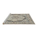 Sideview of Machine Washable Traditional Wheat Beige Rug, wshtr361