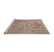 Sideview of Machine Washable Traditional Rust Pink Rug, wshtr3610